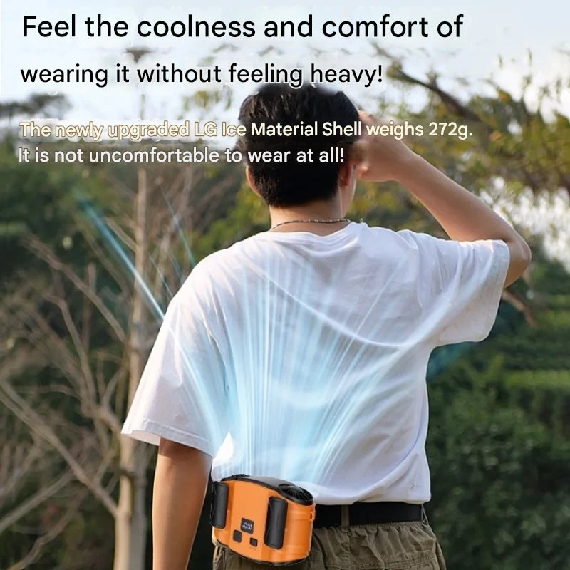 Outdoor Double Air Outlet Waist & Neck Fan with Dual Vents – WindMate