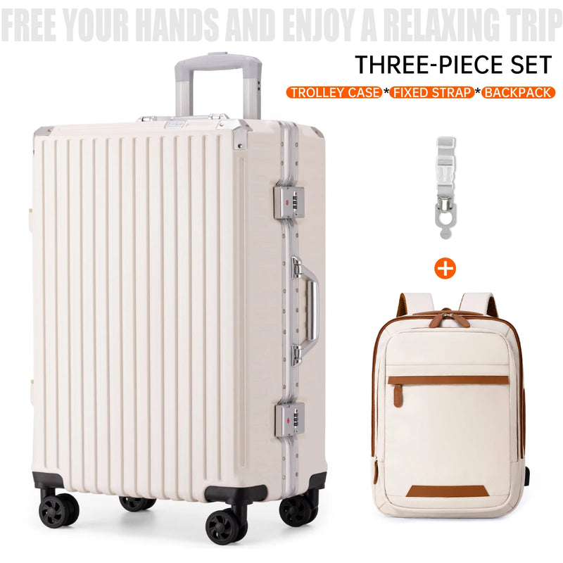 Aluminium Frame Luggage Case with Spinner Wheels & USB Charging Port
