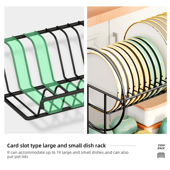 2-Tier Dish Drying Rack with Drainboard & Cutlery Holder – Aria