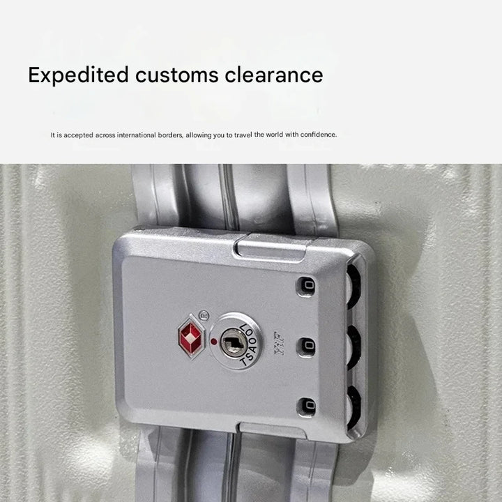 Wide-Handle Aluminium Frame PC Luggage – Lightweight & Durable Travel Case