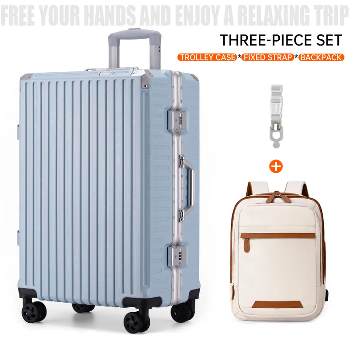 Aluminium Frame Luggage Case with Spinner Wheels & USB Charging Port