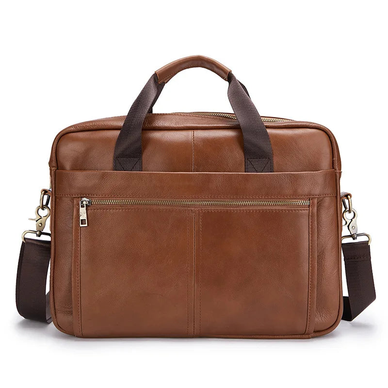 Genuine Cowhide Leather Vintage Laptop Briefcase