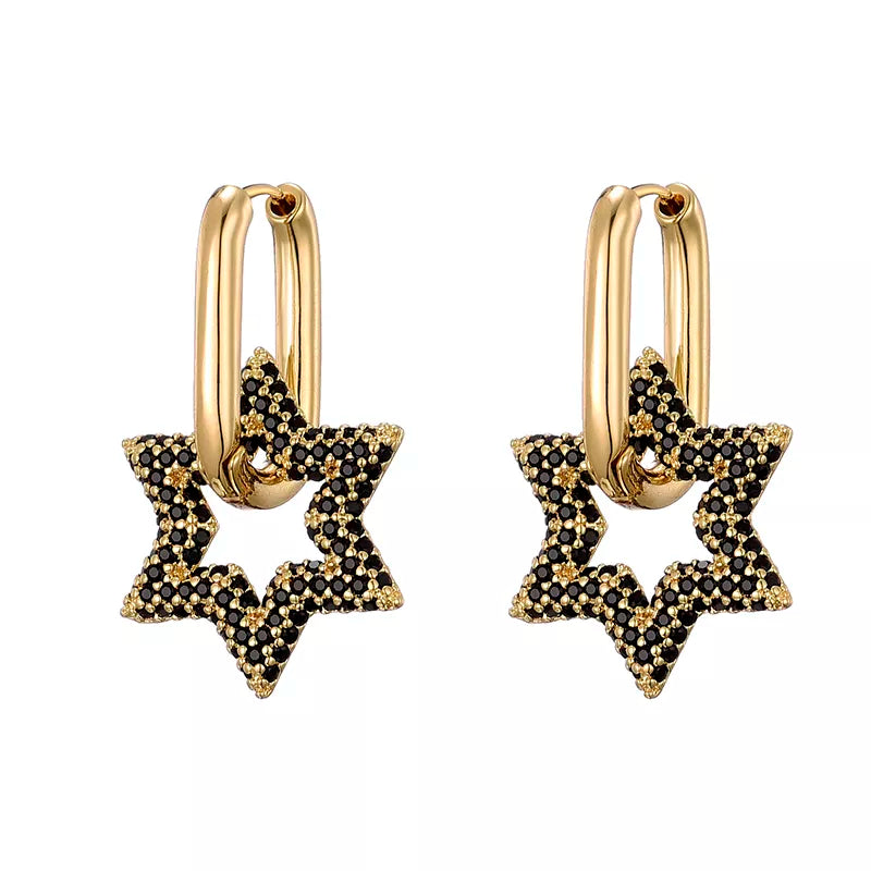 Star Crystal Hoop Earrings | Sparkling Women's Jewellery