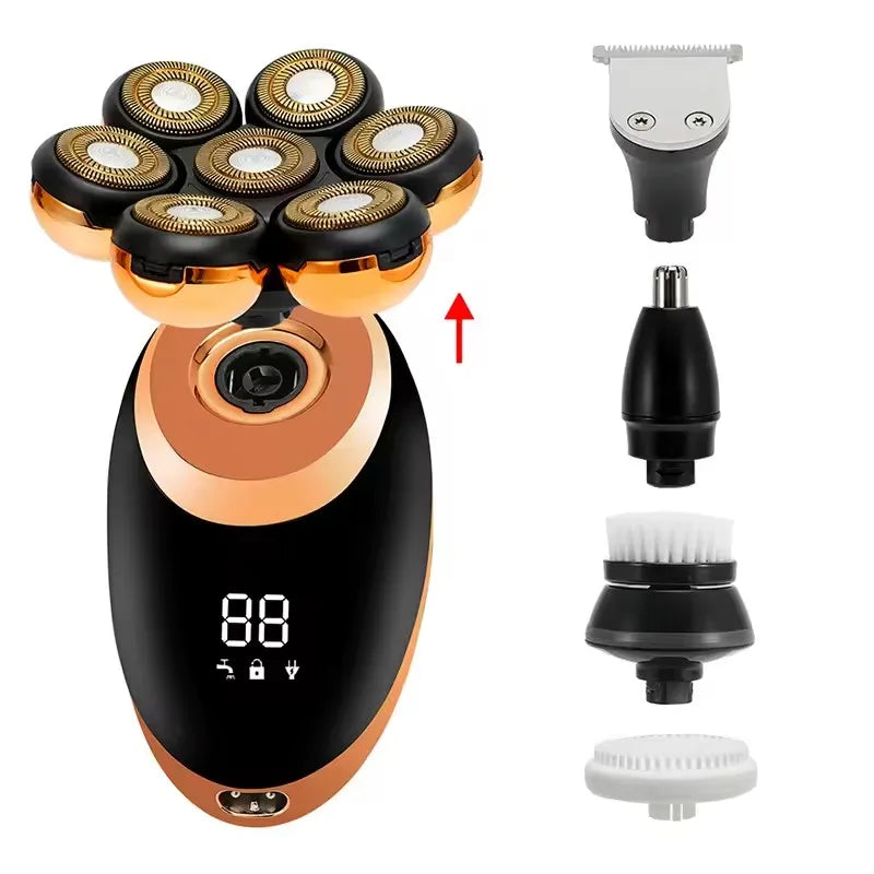 7D Floating Electric Shaver with 5-in-1 Grooming Kit & Waterproof Design – FlexEdge