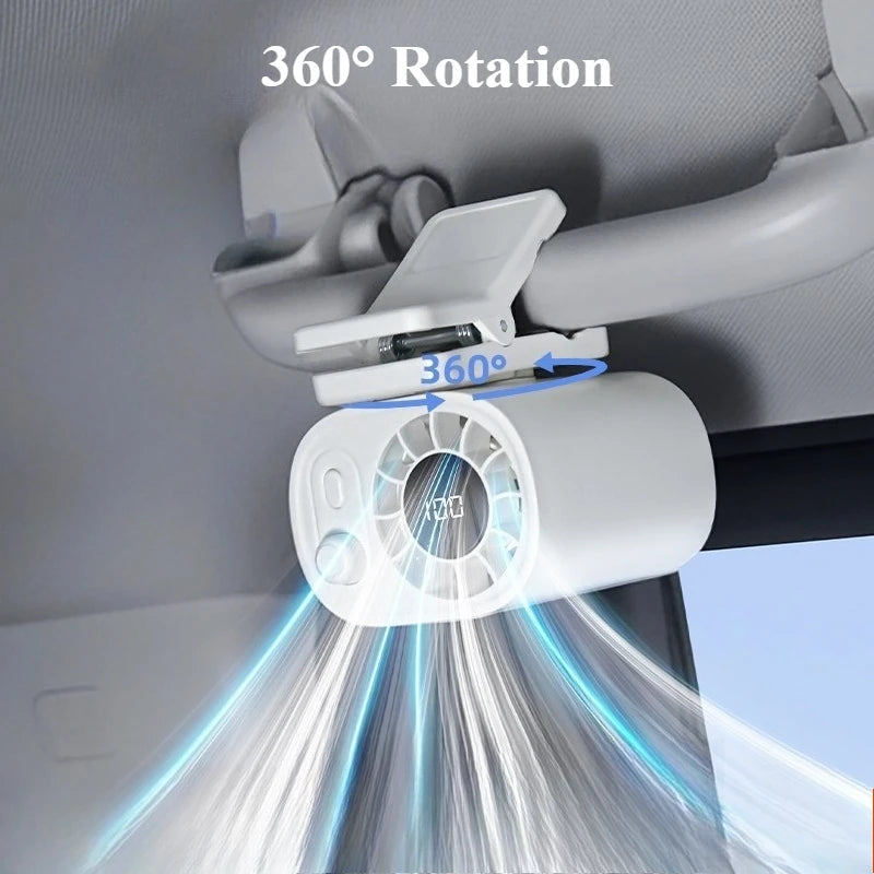 Hipacool Portable Car Clip Fan with 360° Rotation & 100 Speeds – ClipAir