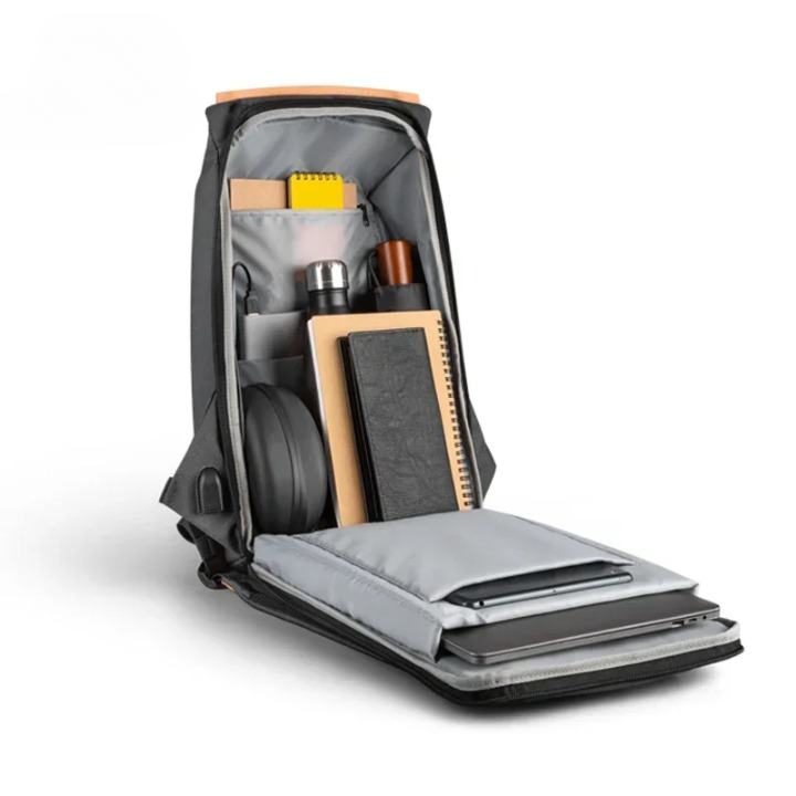 Leather Anti-Theft Laptop & Business Backpack for Men