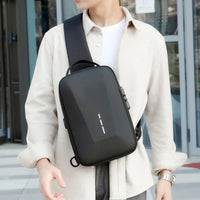Secure Crossbody Travel Bag with Lock & USB Charging – Men's Shoulder Pack