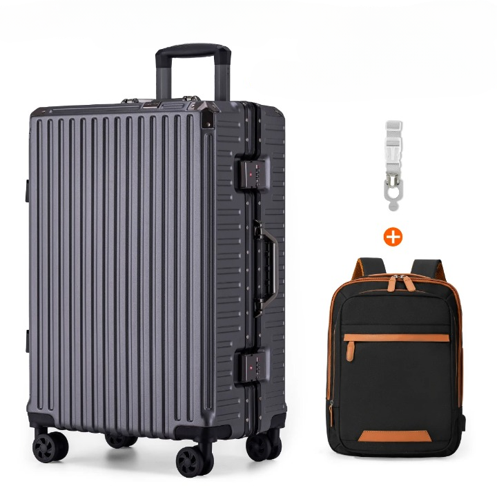 Aluminium Frame Luggage Case with Spinner Wheels & USB Charging Port