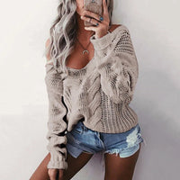 Ladies' oversized knitted sweater with long sleeves – Thalia
