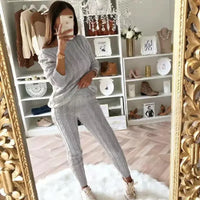 Ladies' Knitted Tracksuit Two-Piece Set for Autumn & Winter – Isaline
