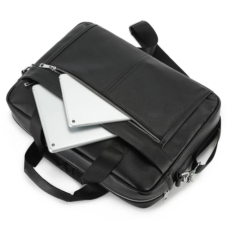 Genuine Cowhide Leather Vintage Laptop Briefcase
