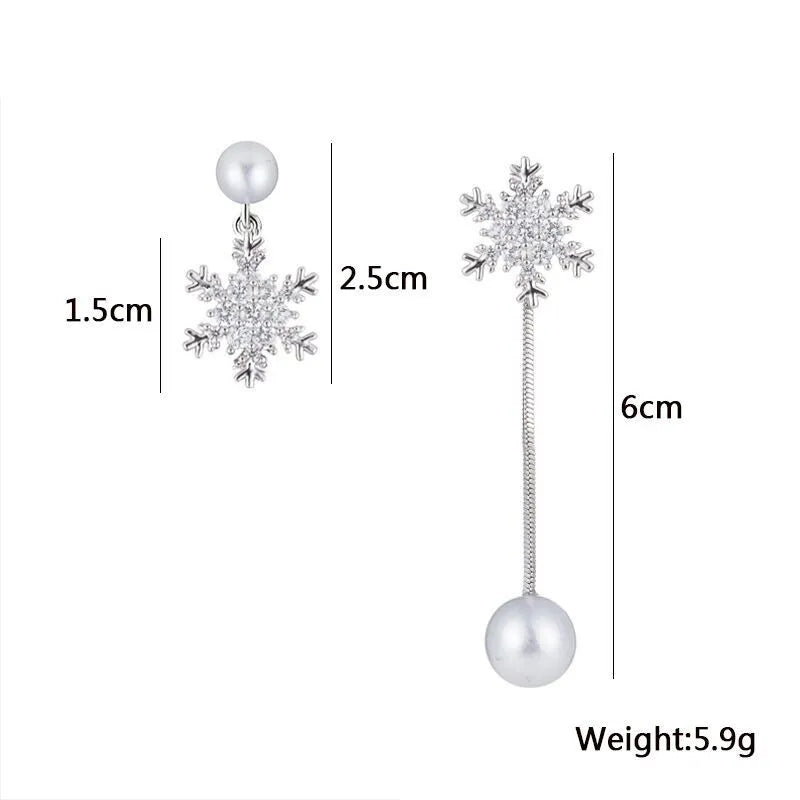 Snowflake Drop Earrings - Elegant Winter Jewellery