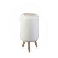 Wooden High Foot Trash Can with Press Cover – EcoBin