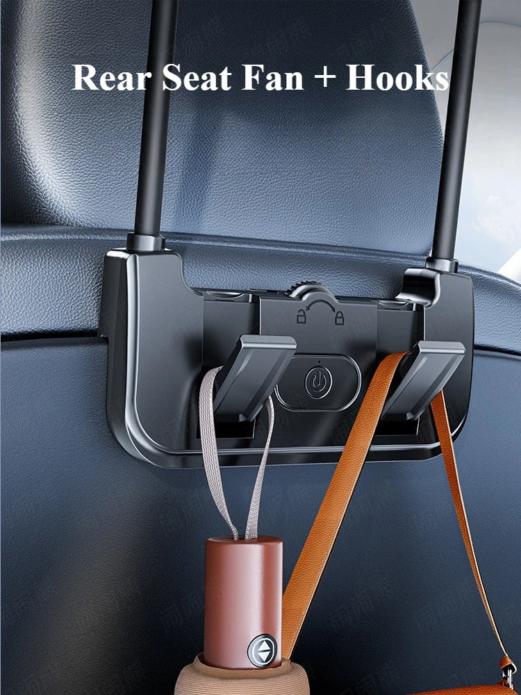 Dual-Head Rear Seat Fan – Eary – (USB-C Rechargeable)