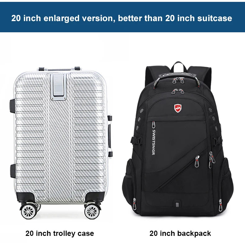 Extra-Large Waterproof Laptop & Travel Backpack with USB Charging