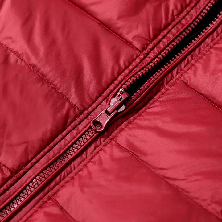 Reversible down jacket with hood – Soraya