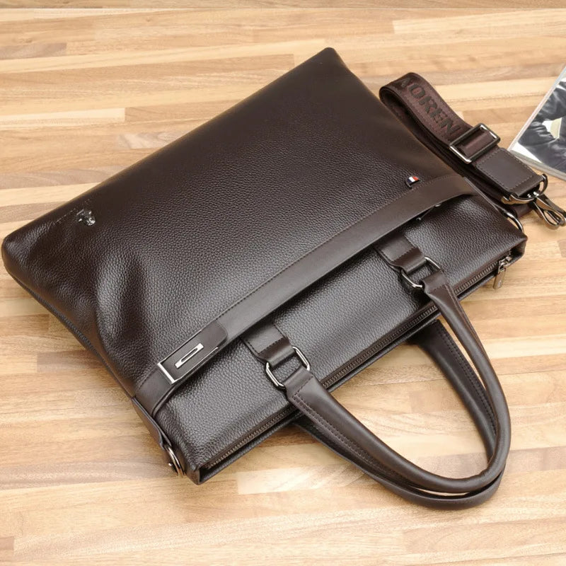 Soft PU Leather Business Laptop Shoulder Bag