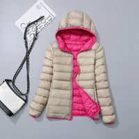 Reversible down jacket with hood – Soraya