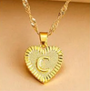 Gold Initial Heart Pendant Necklace - Amara