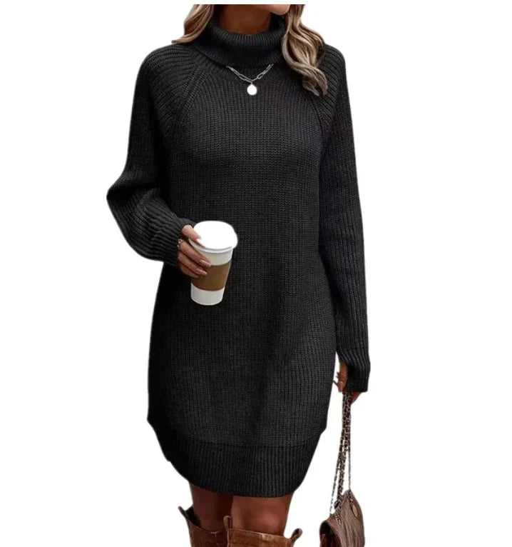 Autumnal knitted dress with a roll neck – Maris