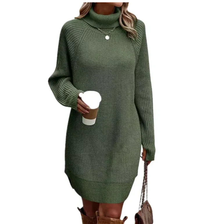 Autumnal knitted dress with a roll neck – Maris