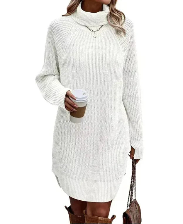 Autumnal knitted dress with a roll neck – Maris