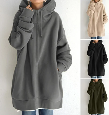 Oversized women's hoodie with zipper and hood – Autumn Magic Meliora