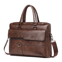 PU Leather Business Laptop Briefcase with Shoulder Strap