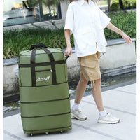 Expandable Travel Backpack with Wheels – Foldable Multi-Layer Design