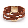 Layered Leather Wrap Bracelet | Trendy Multi-Strand Jewellery