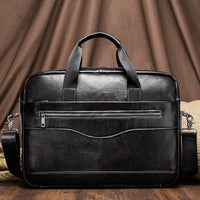 Genuine Leather Business Laptop Shoulder Bag