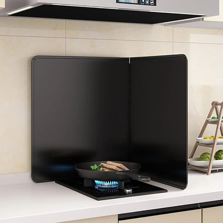 Foldable Stainless Steel Grease Splash Guard 2-Sided Oil Protector – CookShield