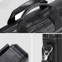 Men’s Genuine Leather Laptop Shoulder Bag 15.6 Inch