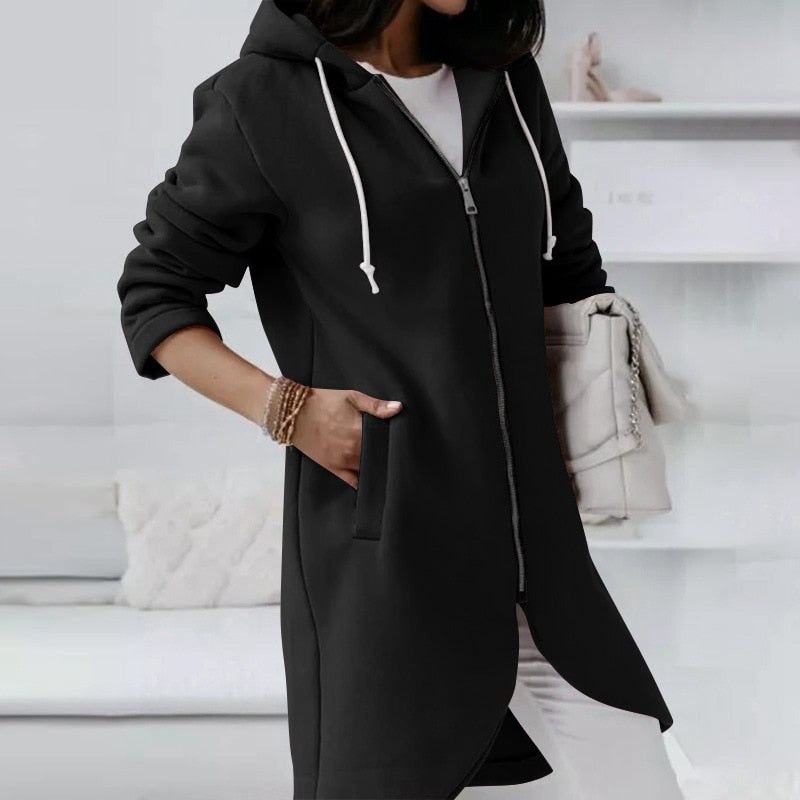 Ladies Hoodie Vest with Zip and Hood – Shaly