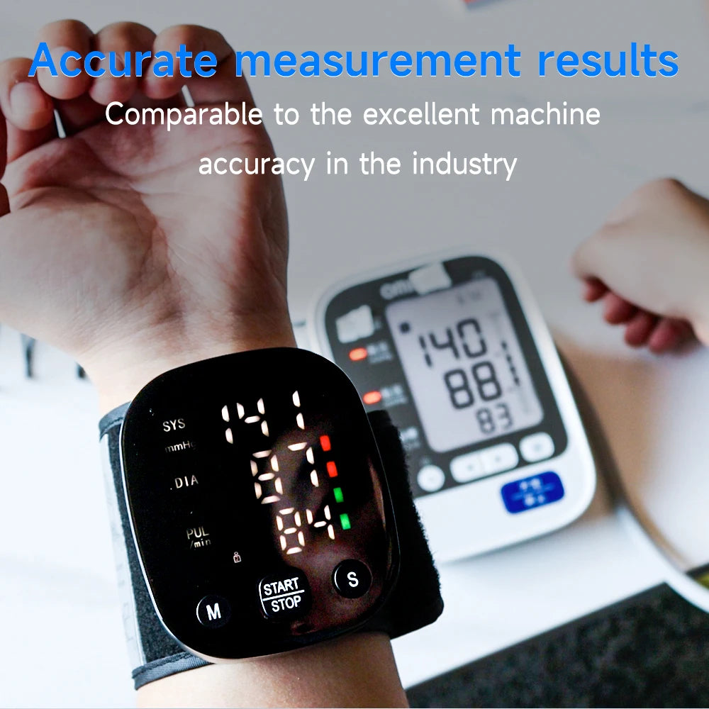 Rechargeable LED Wrist Blood Pressure Monitor with Voice Function – HeartGuard