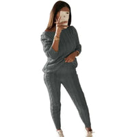 Ladies' Knitted Tracksuit Two-Piece Set for Autumn & Winter – Isaline