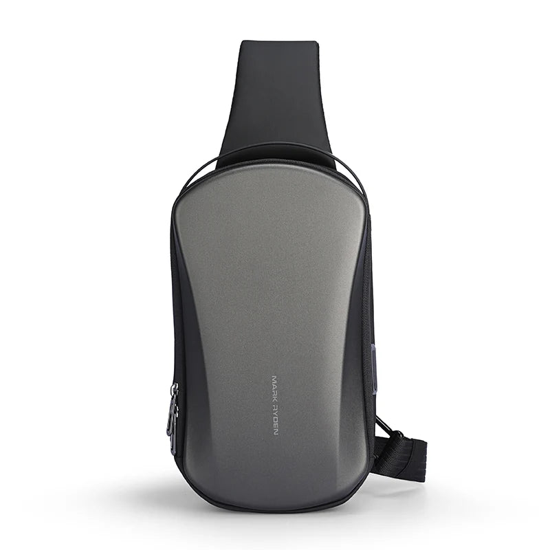 Waterproof Hard-Shell Crossbody Bag with USB Port