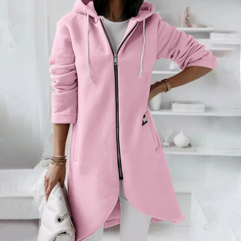 Ladies Hoodie Vest with Zip and Hood – Shaly