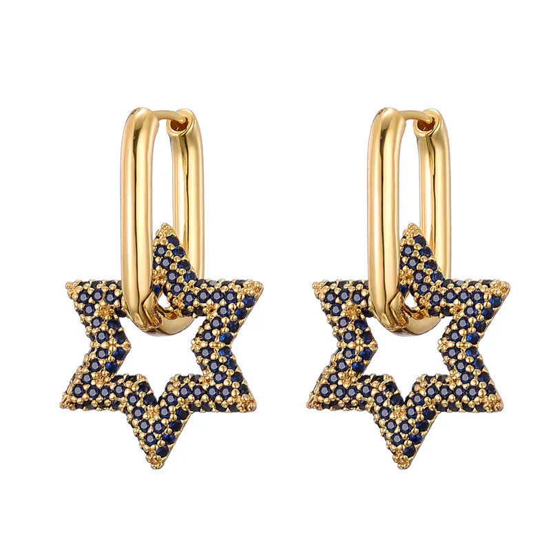 Star Crystal Hoop Earrings | Sparkling Women's Jewellery