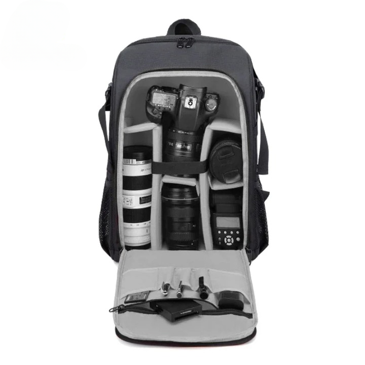 Waterproof Oxford Camera Backpack with Multi-Compartment Storage – Elric