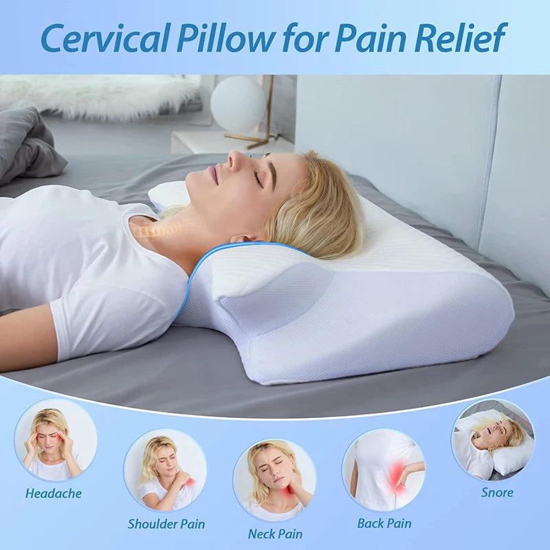 2-in-1 Memory Foam Cervical Pillow with Ergonomic Contour Design – RestAlign