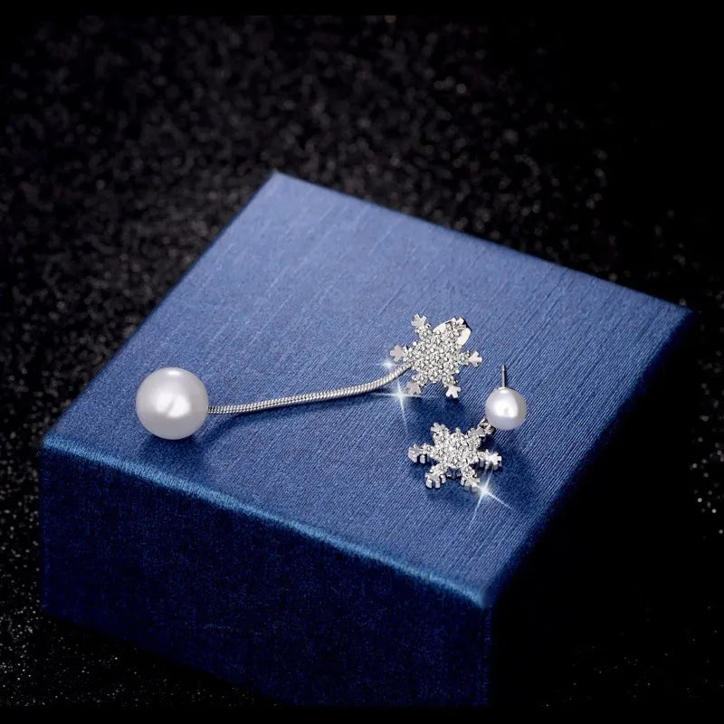 Snowflake Drop Earrings - Elegant Winter Jewellery