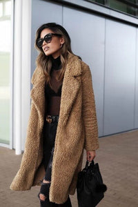 Trendy Warm Long Teddy Coat for Women - Isla
