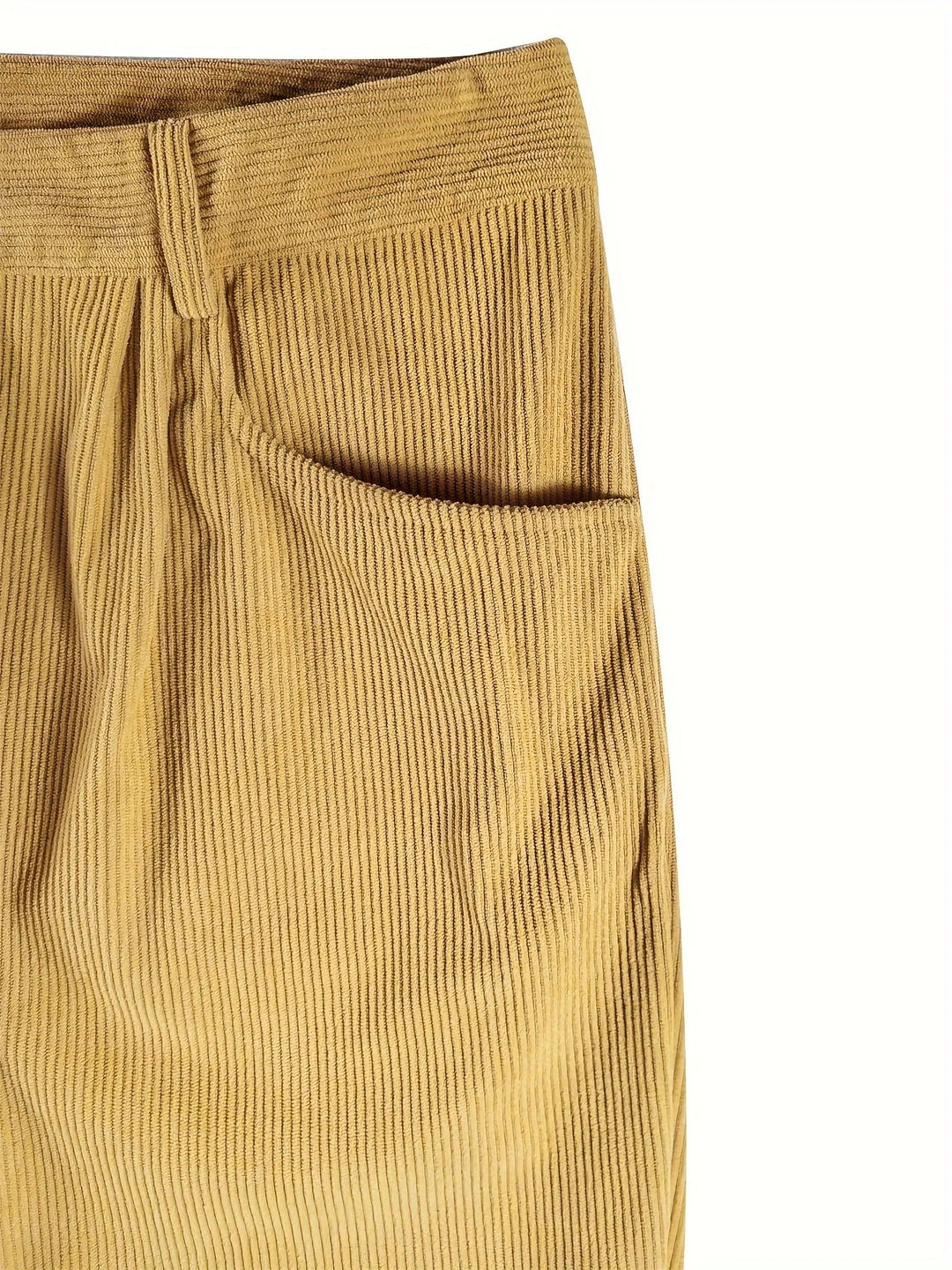 Ladies' corduroy trousers with a high waist and straight cut – Elvira