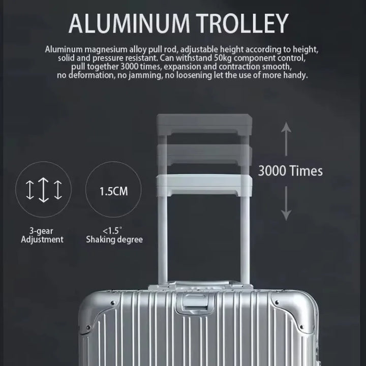 Aluminium-Magnesium Alloy Luggage with Spinner Wheels & TSA Lock