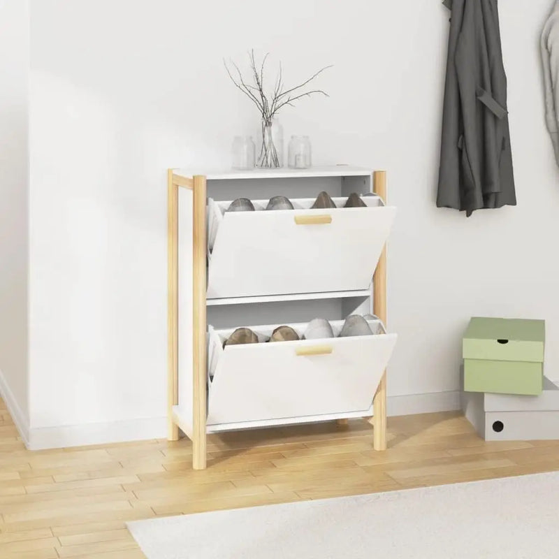 Slim Entryway Shoe Cabinet with Doors 57.5 × 33 × 80 cm – TidyStep