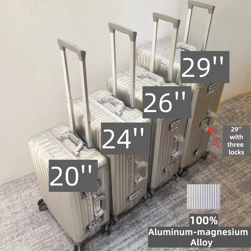 Aluminium-Magnesium Alloy Luggage with Spinner Wheels & TSA Lock