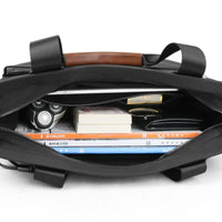 Men’s Oxford Canvas Business Briefcase with Crossbody Strap