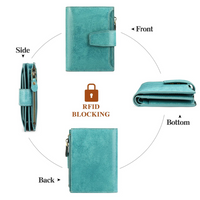 Compact Multi-Functional Leather Wallet – RFID Blocking
