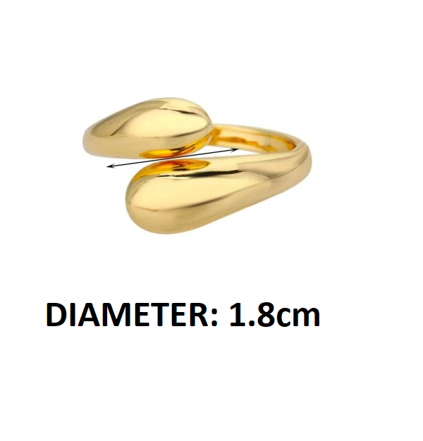 Adjustable Ring with Double Gold Pearls